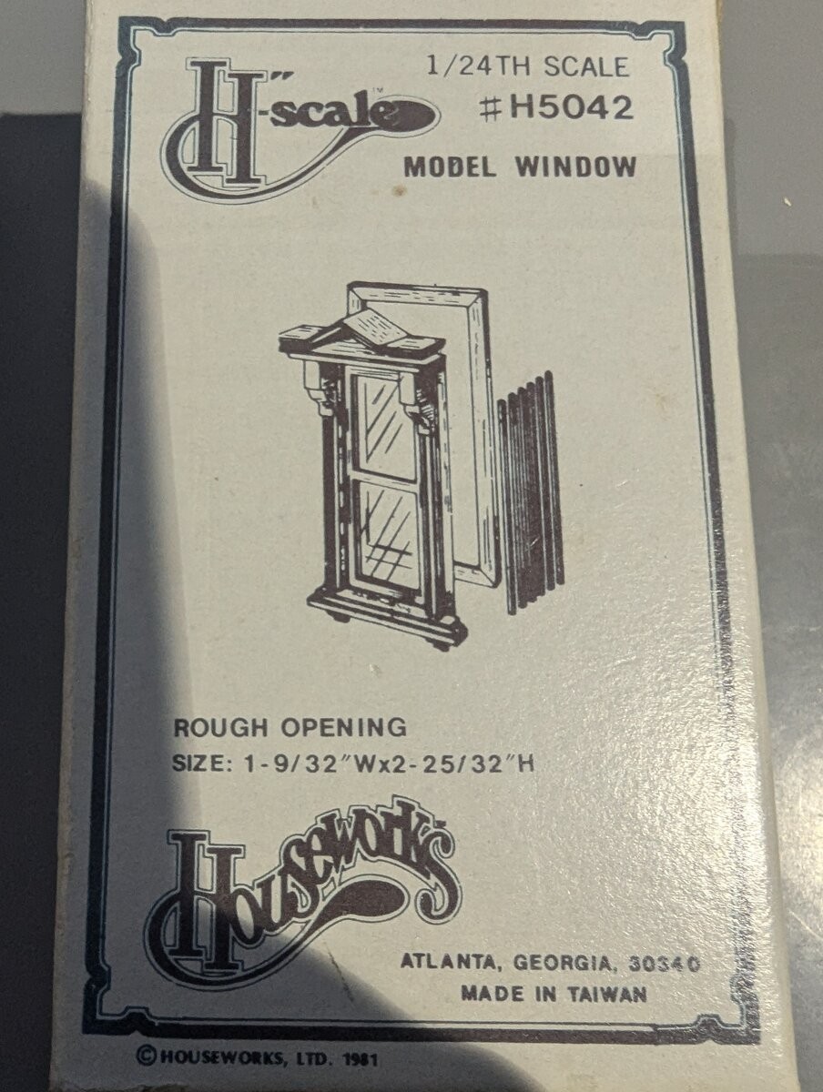 Houseworks H5042 1/24th Scale Rough Opening Model Window 1-9/32\