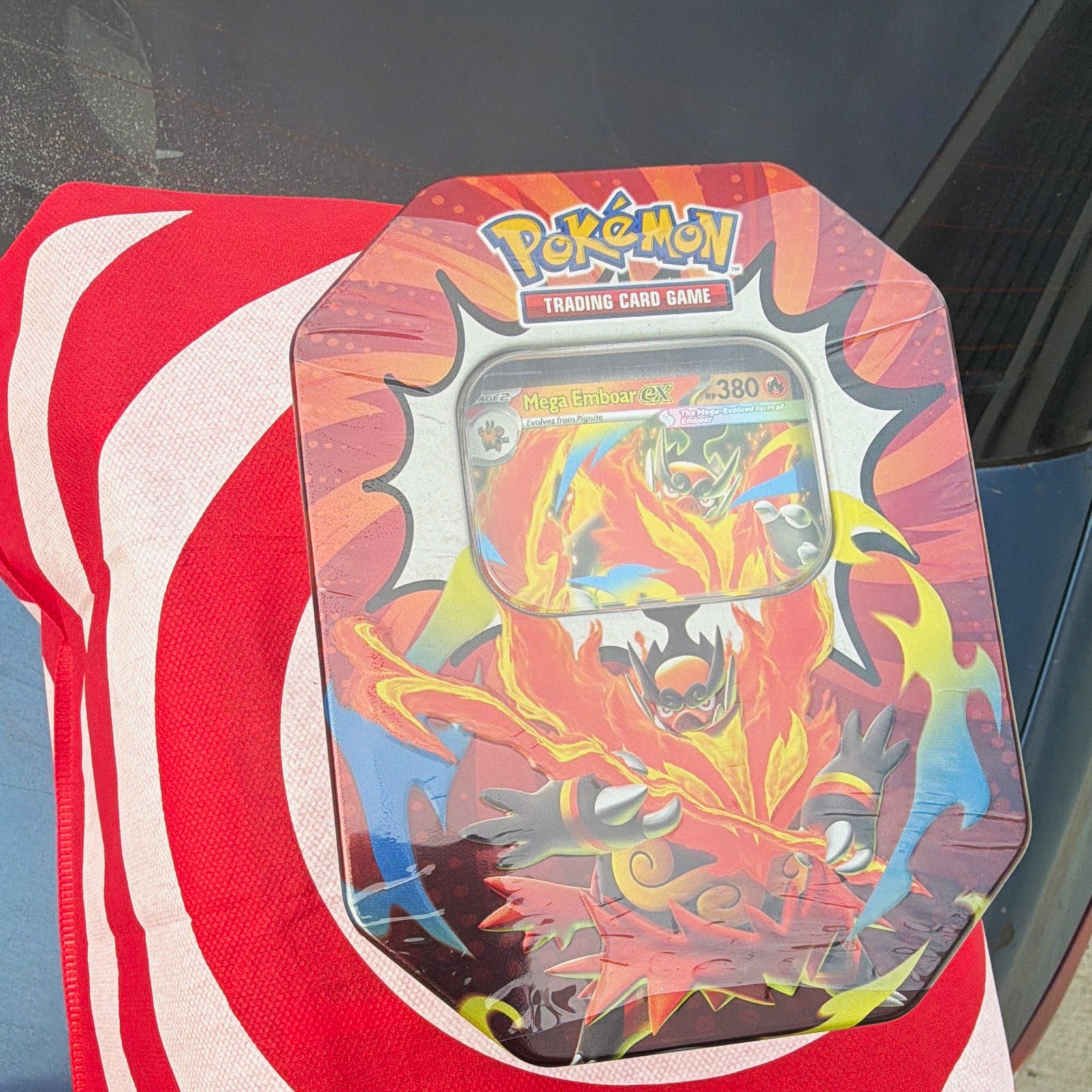 Pokémon TCG Mega Evolution Ascended Heroes Tin Mega Emboar EX 40ct 6+