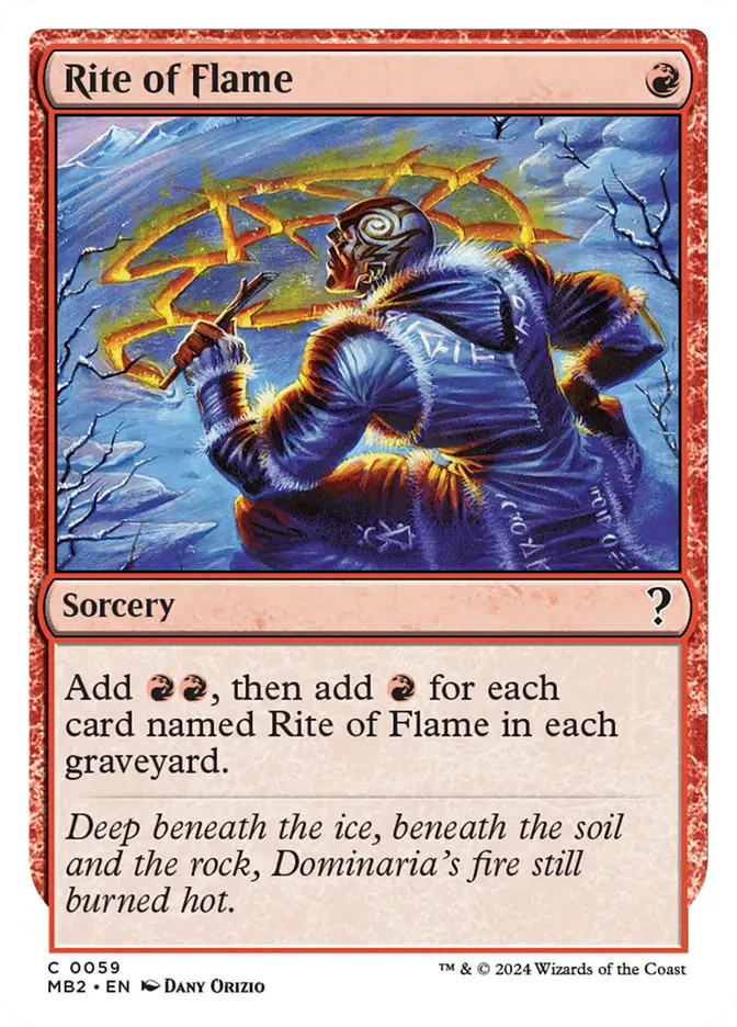 Rite of Flame - (white border frame) #59 - Mystery Booster 2 - NM MTG