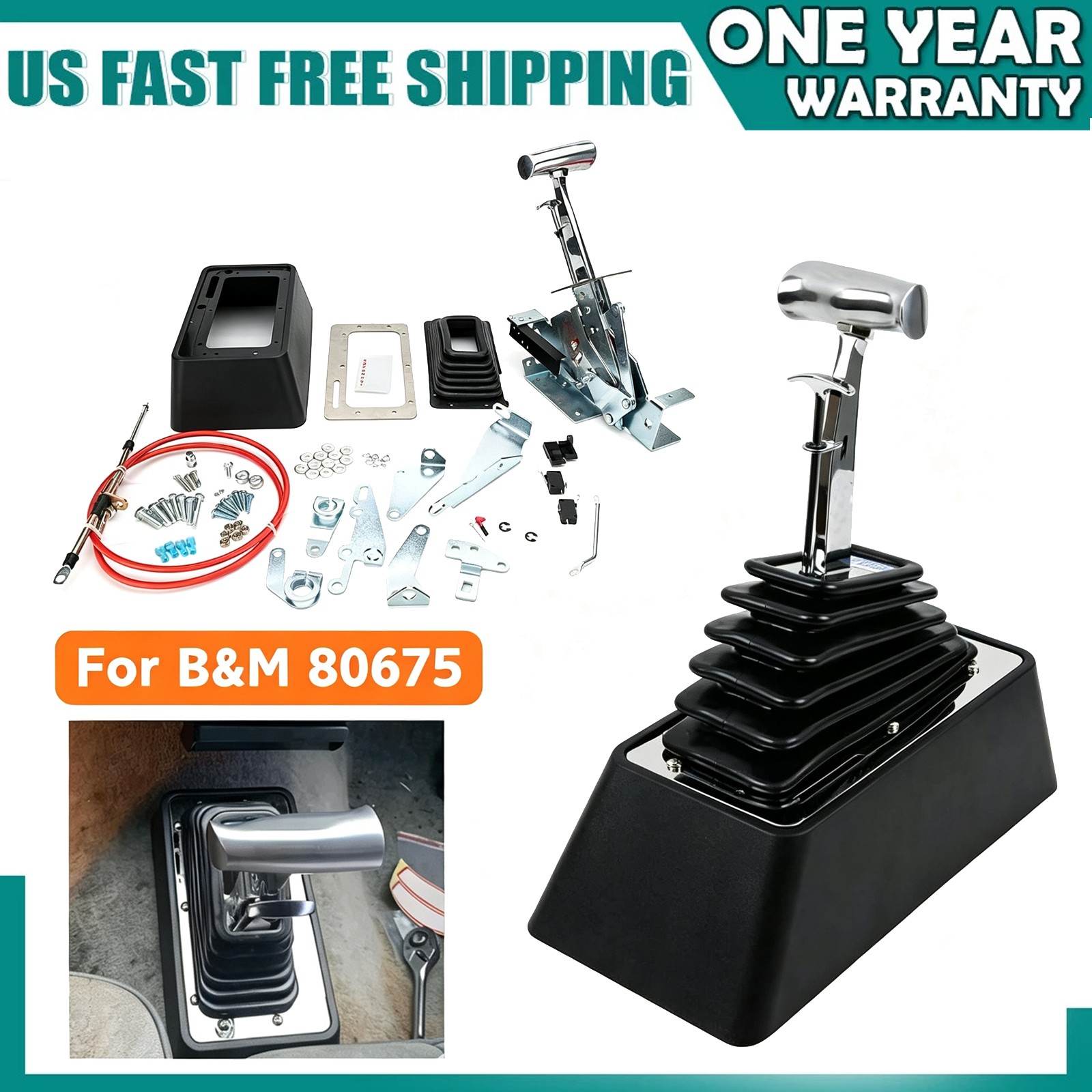 For B&M 80675 Automatic Shifter StarShifter Universal 3 4-Speed Transmission