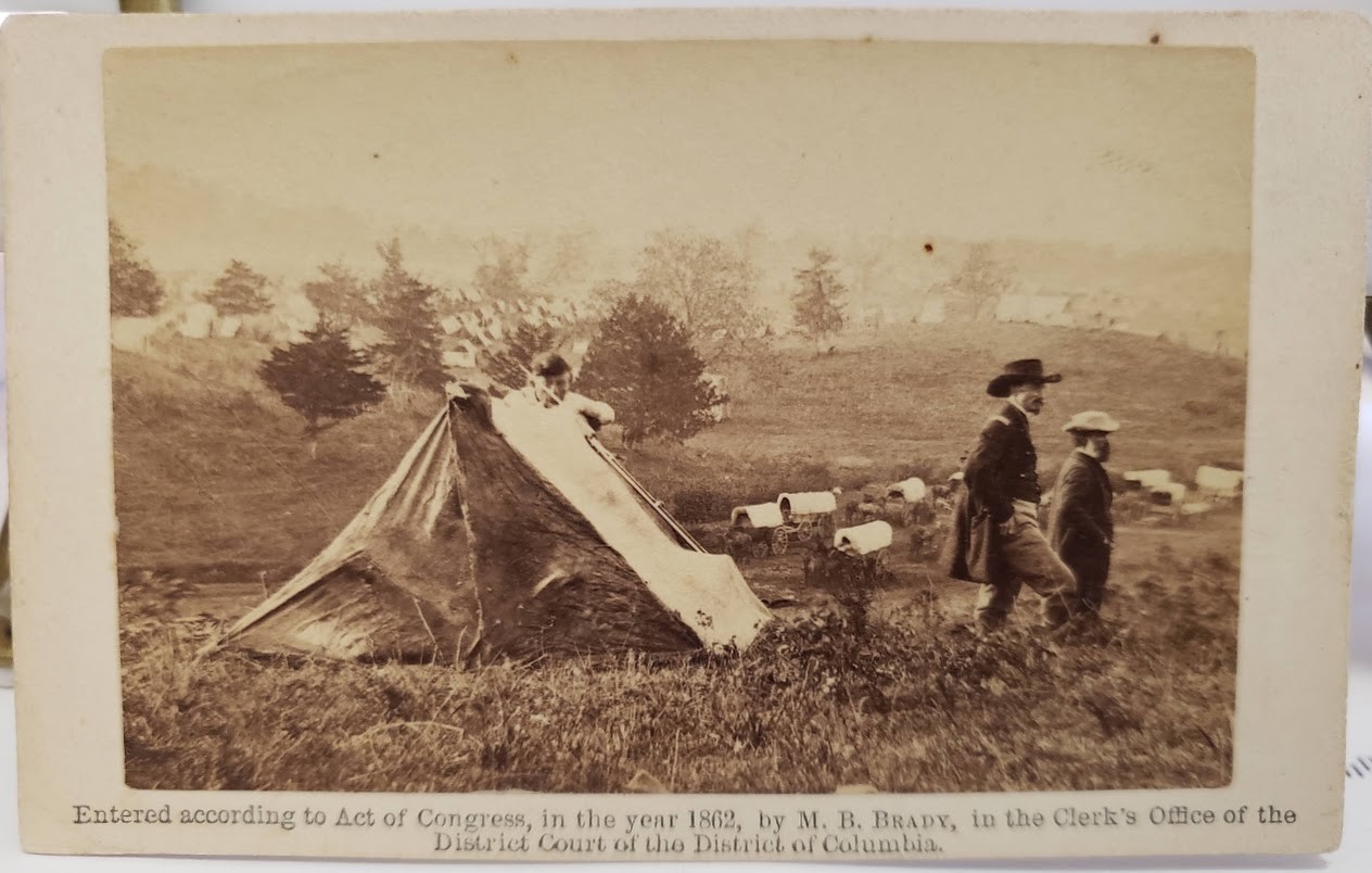 RARE ORIGINAL 1862 MATTHEW BRADY CIVIL WAR UNION ARMY CAMP CDV PHOTOGRAPH RARE ORIGINAL 1862 MATTHEW BRADY CIVIL WAR UNION ARMY CAMP CDV PHOTOGRAPH