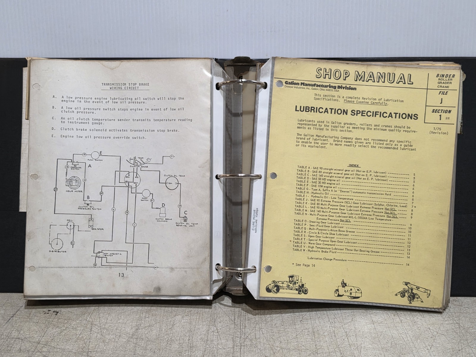 (17) Vintage GALION IRON WORKS Heavy Equipment Parts List Manual Book Catalogs
