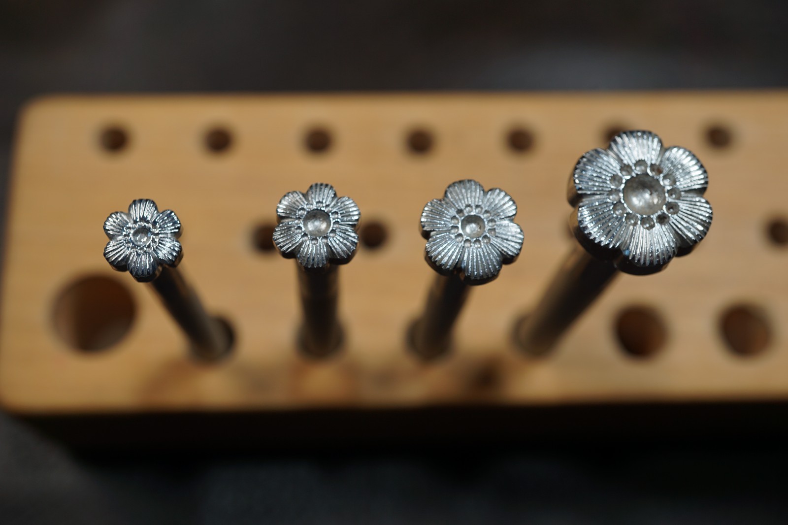 Vintage Rare Craftool Co. Leather Figure Carving Tools Flower Tool Stamp Set