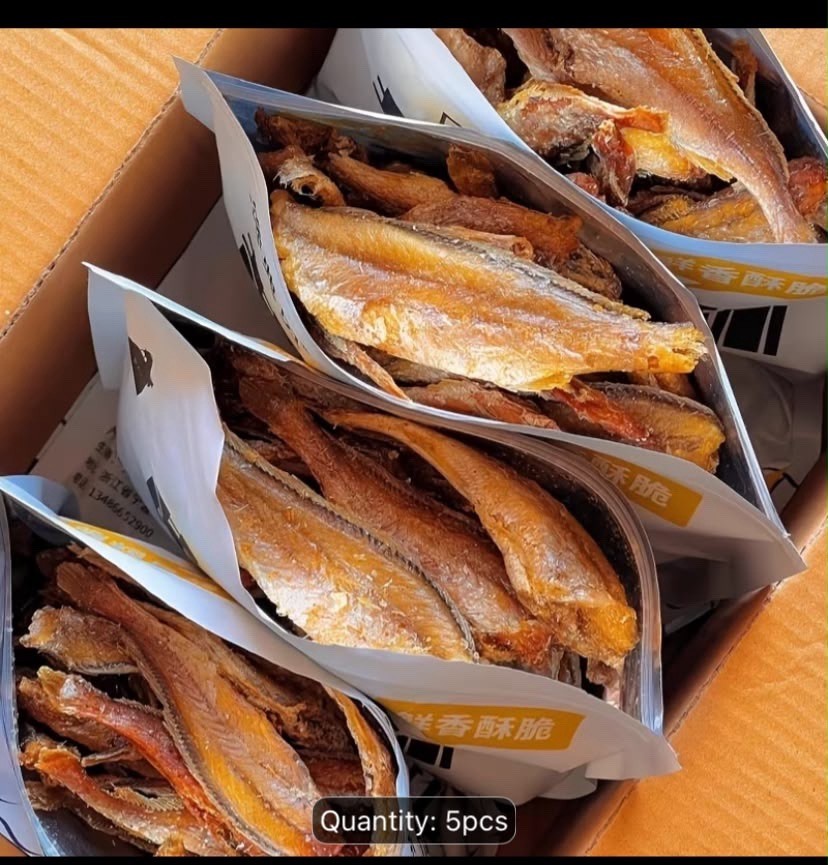 5 Packs Yellow Fish Crispy Whole Fish Snacks Ready To Eat Asian Sea Food Treat 