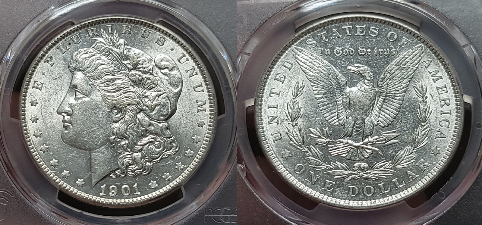 1901 P Morgan Silver Dollar $ PCGS AU 55 Better Date 1901 P Morgan Silver Dollar $ PCGS AU 55 Better Date