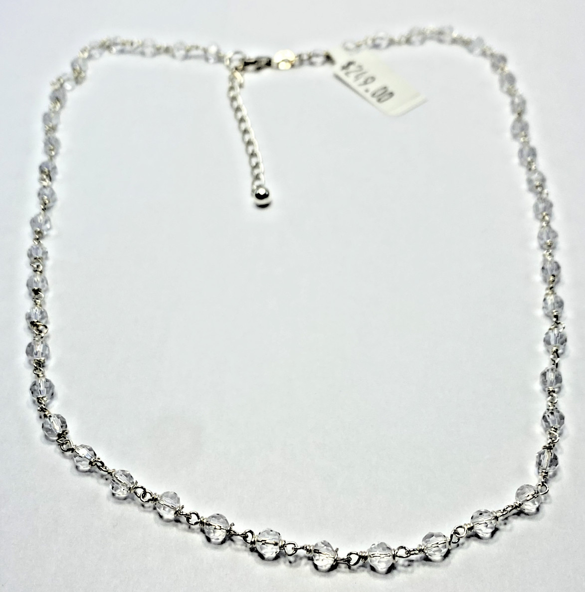 Vintage JC Signed Sterling Silver Beaded Necklace 18–20