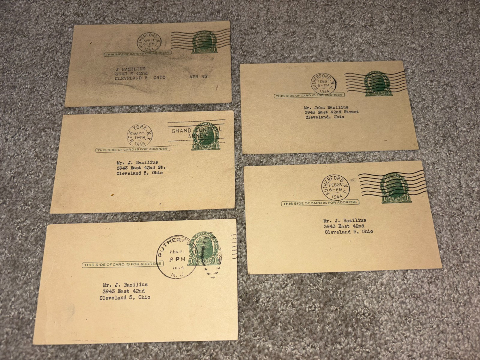 LOT OF 5 Vtg 1944 1945 DAWN BIBLE STUDENTS letters ephemera Ukranian Lithuanian LOT OF 5 Vtg 1944 1945 DAWN BIBLE STUDENTS letters ephemera Ukranian Lithuanian