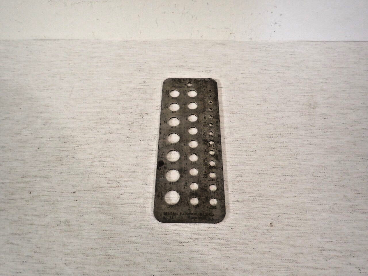 Vintage General  Hardware MFG. Co. Jobbers Drill Gauge No.14 made in USA