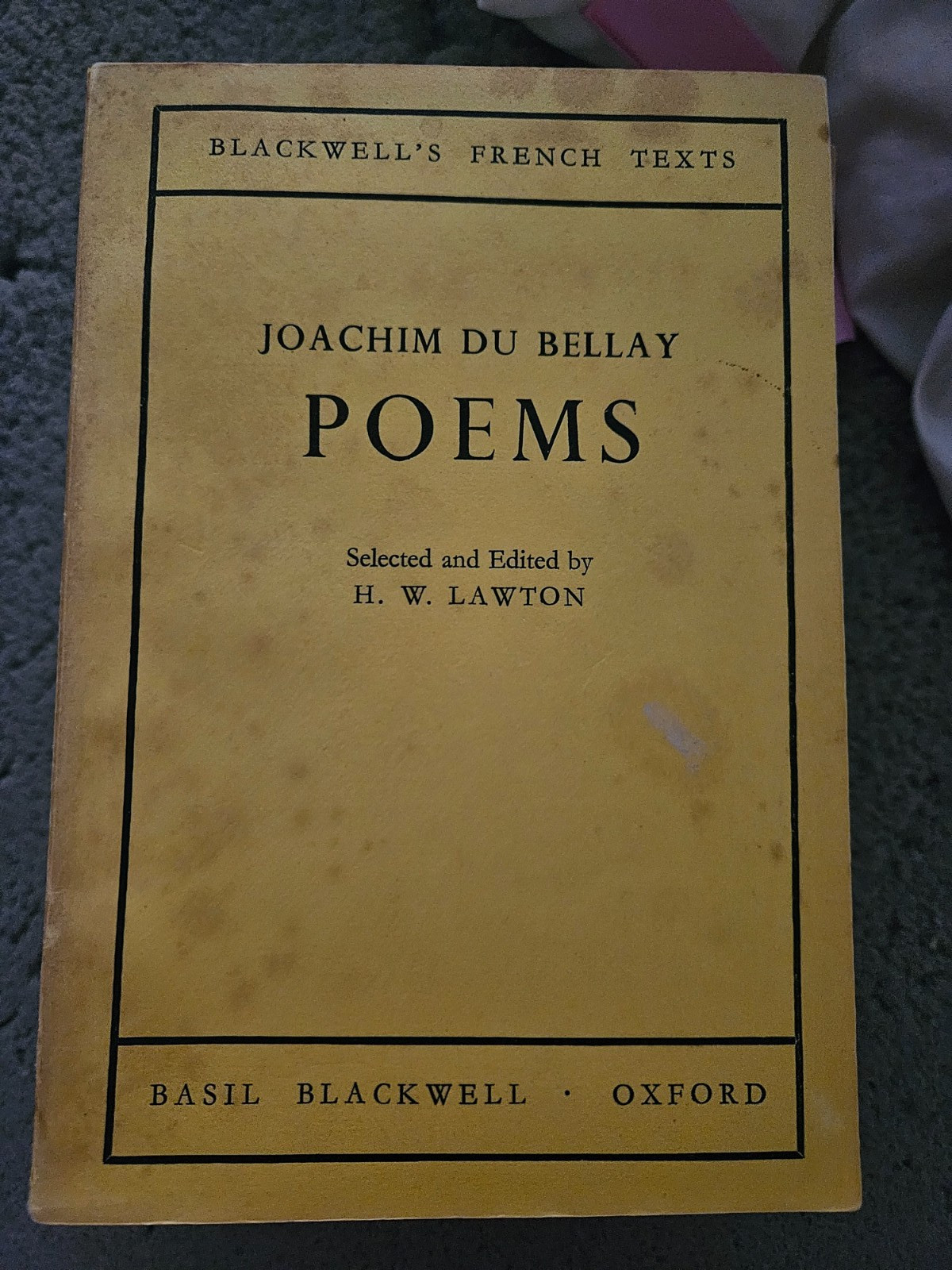 vintage Oxford French text Joachim du Bellay