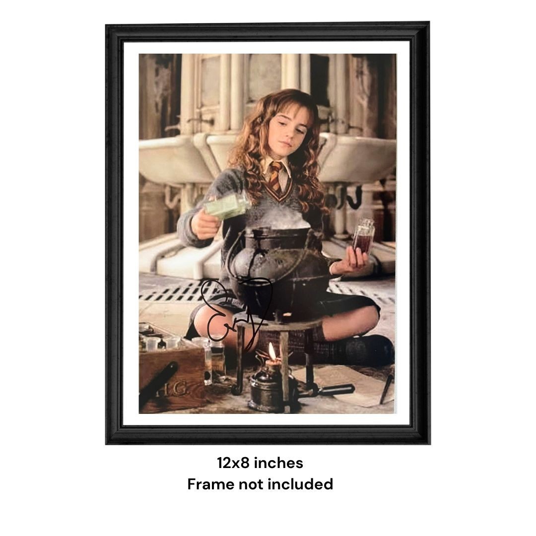 Emma Watson Hand Signed Harry Potter Hermione Actress 12x8 Photo COA & PSA QO