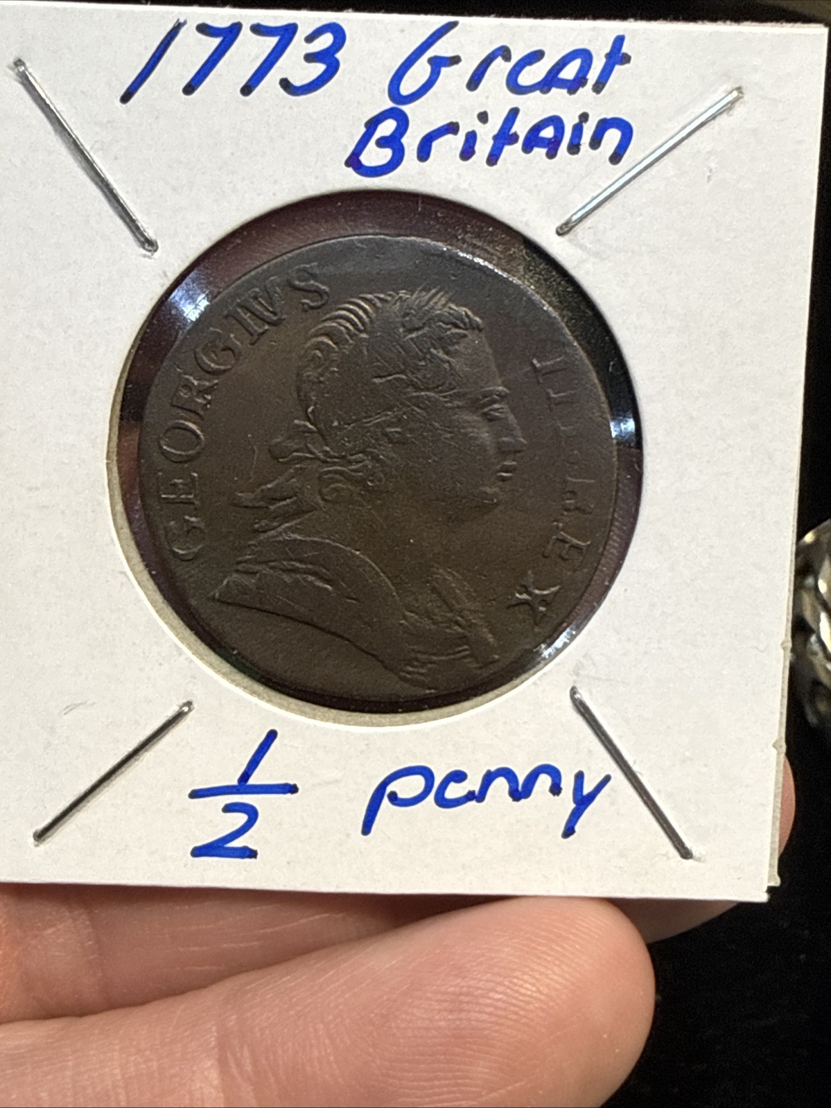 1773 COLONIAL GREAT BRITAIN HALFPENNY GEORGE III ~ Nice Coin