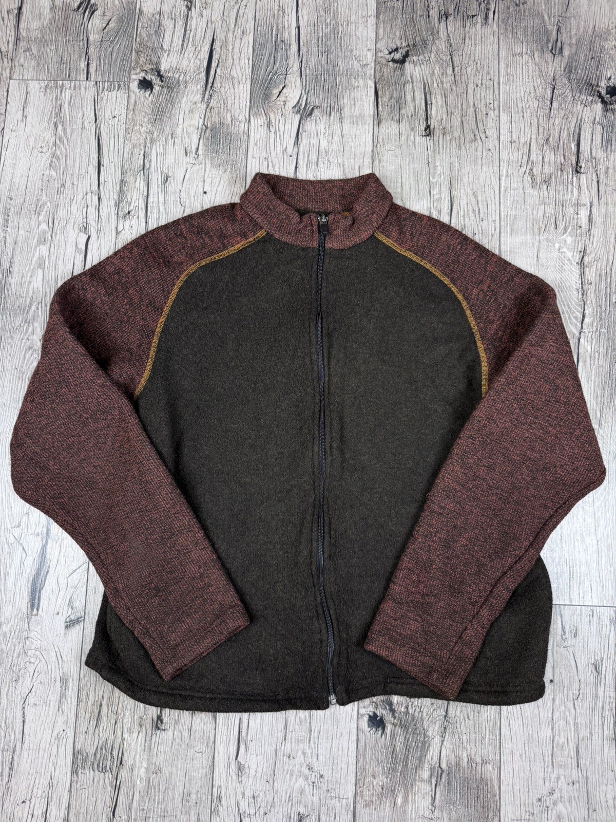 KUHL Women’s Fleece Jacket L Brown Full Zip Stand-Up Collar Zipped Pockets
