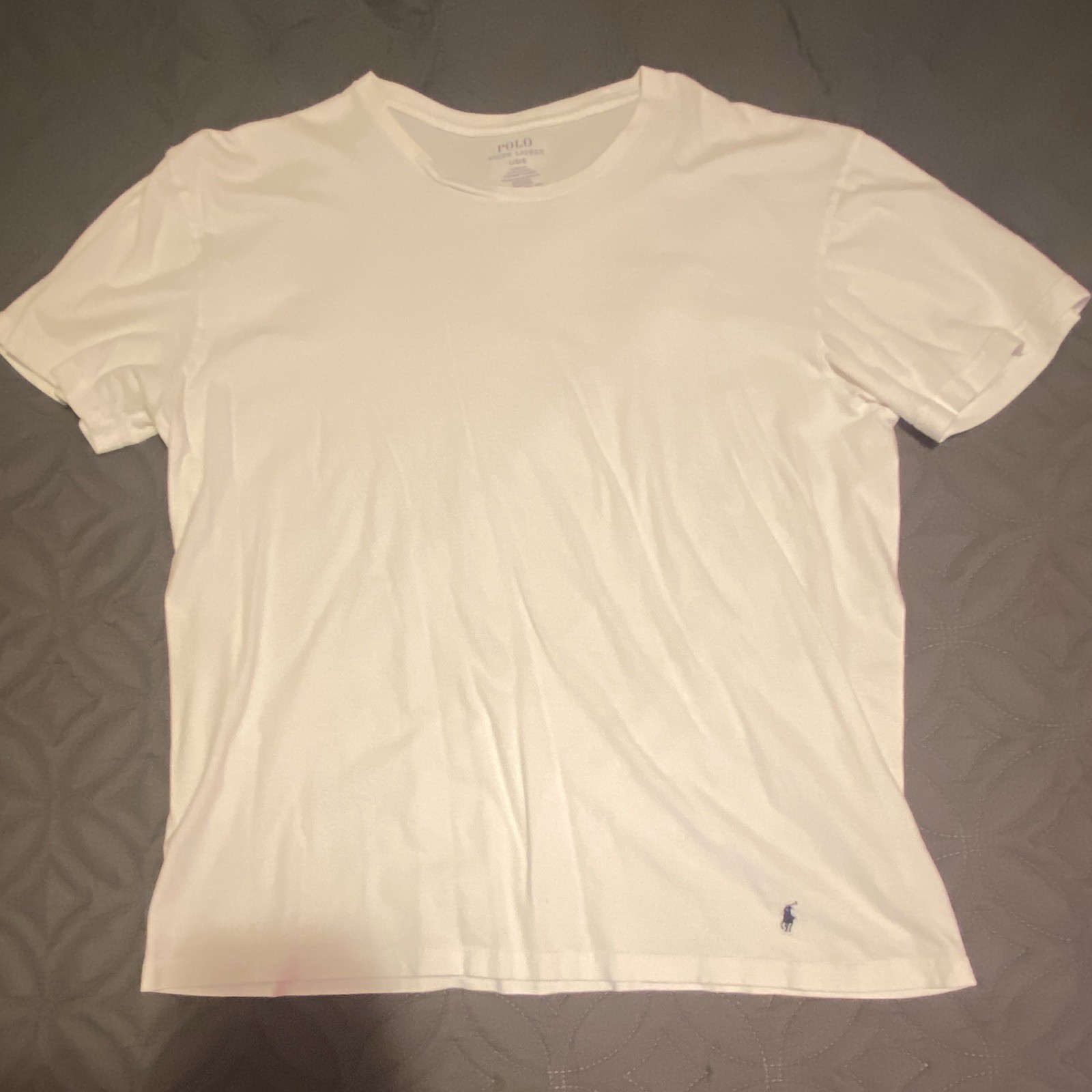 Polo Ralph Lauren Men’s Classic Fit Crew Neck White Cotton Jersey Logo Tee L
