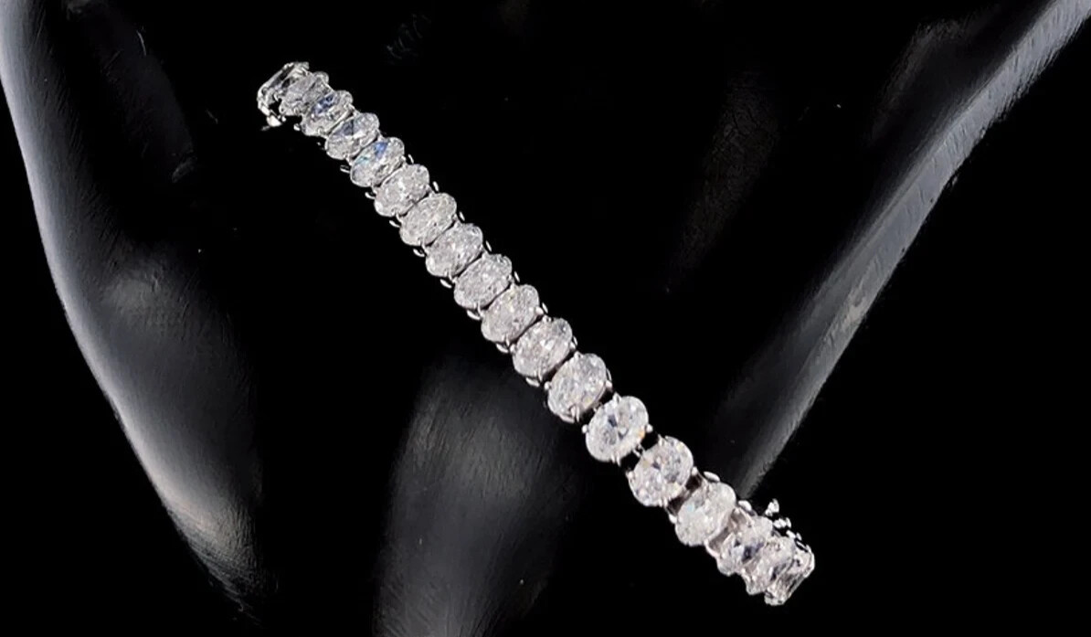 Designer 13Ct Lab Grown Diamond Tennis Bracelet 10K White Gold | Premium Quality Designer 13Ct Lab Grown Diamond Tennis Bracelet 10K White Gold | Premium Quality