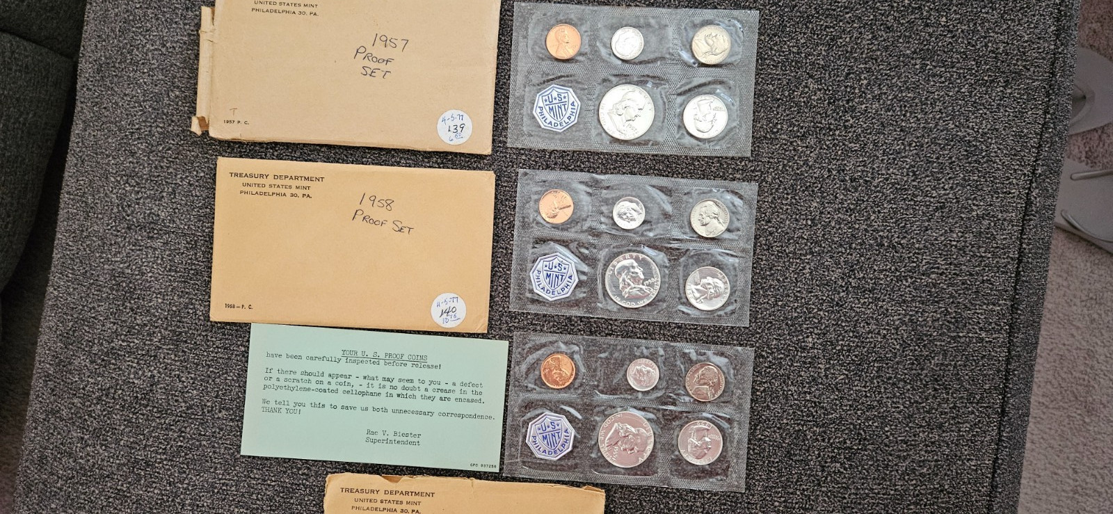 1957+1958+1959 Silver Proof Sets all original no spotting 1957+1958+1959 Silver Proof Sets all original no spotting