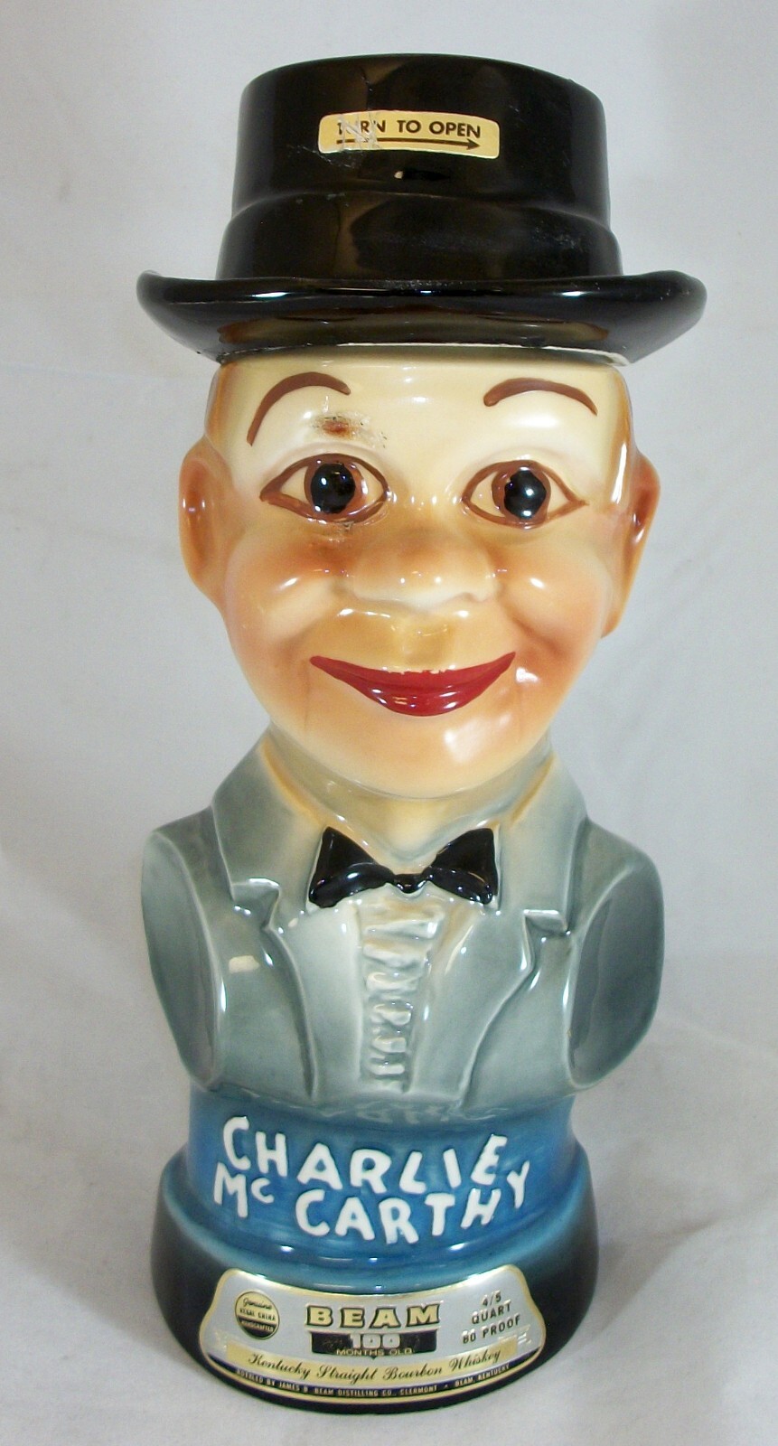 vintage Charley McCarthy whiskey decanter (Jim Bean, 1976) 12\ vintage Charley McCarthy whiskey decanter (Jim Bean, 1976) 12\