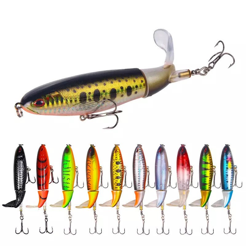 10x Whopper Plopper Topwater Floating Fishing Lures Rotating Tail for Bass 4.5\