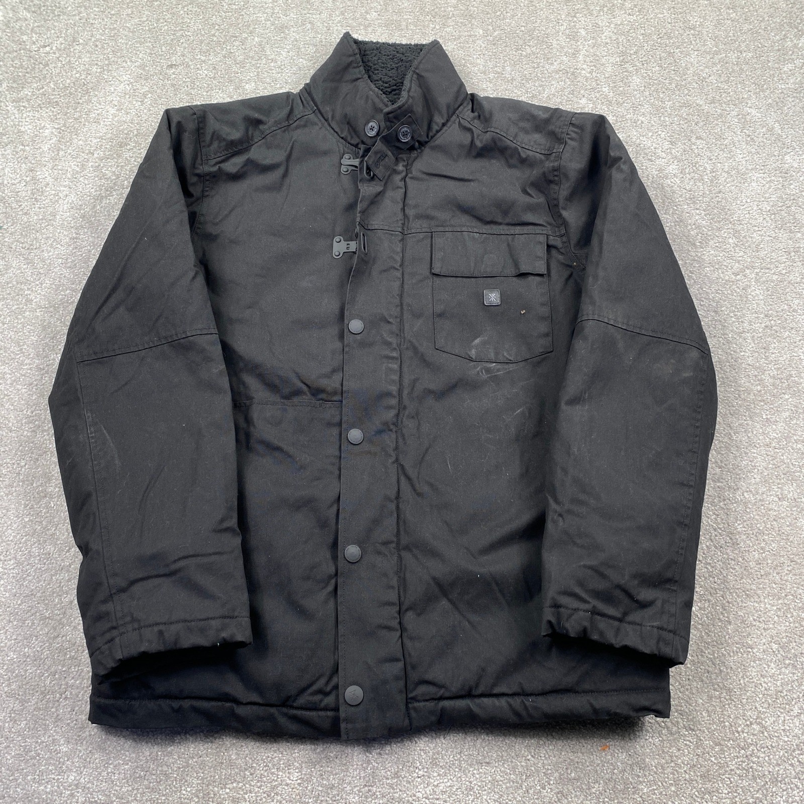 ROARK Axeman Jacket Mens XL Black The Artifacts of Adventure Coat Sherpa Lined