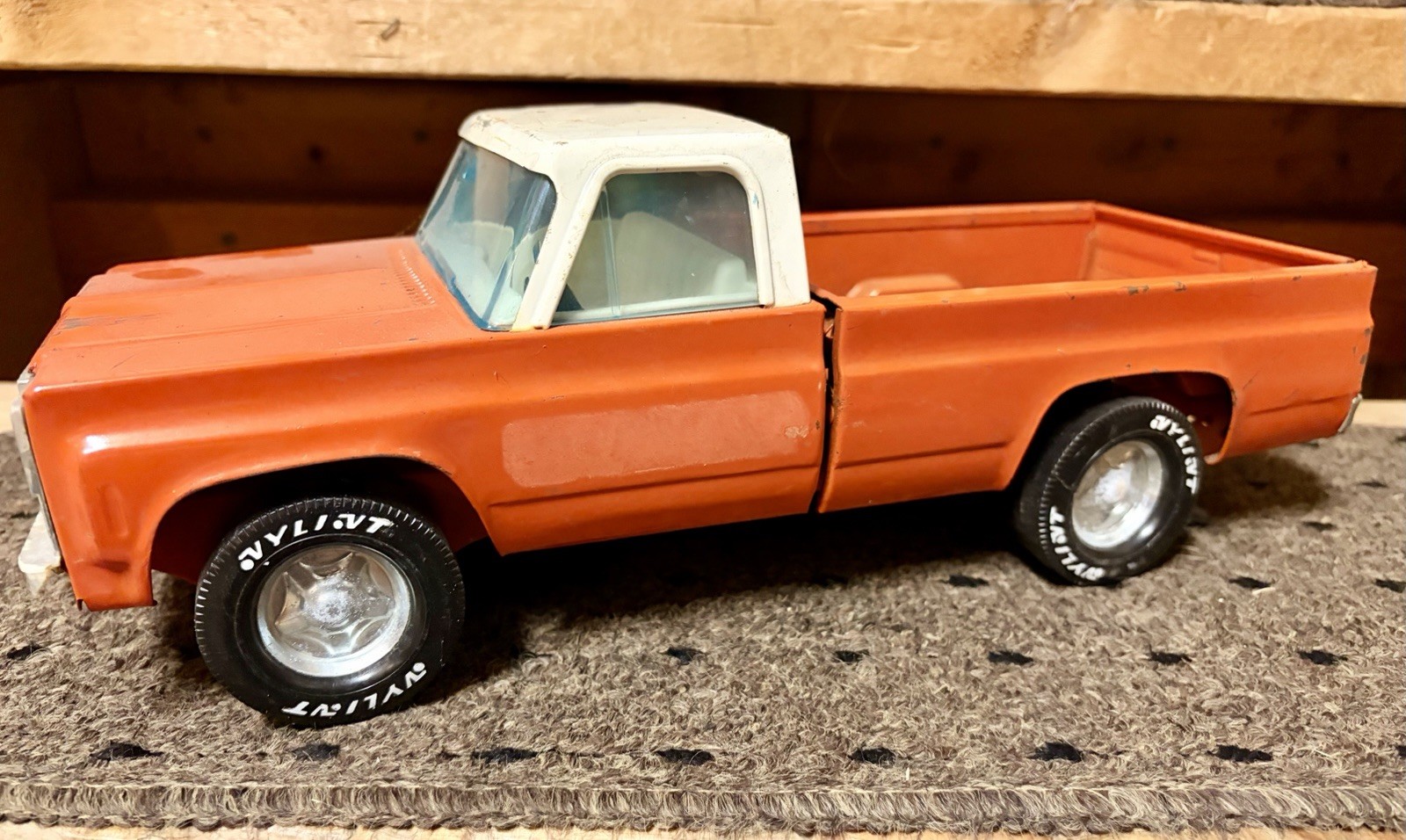Vintage 1970s Nylint Chevy Pickup Truck Orange White Pressed Steel 14\