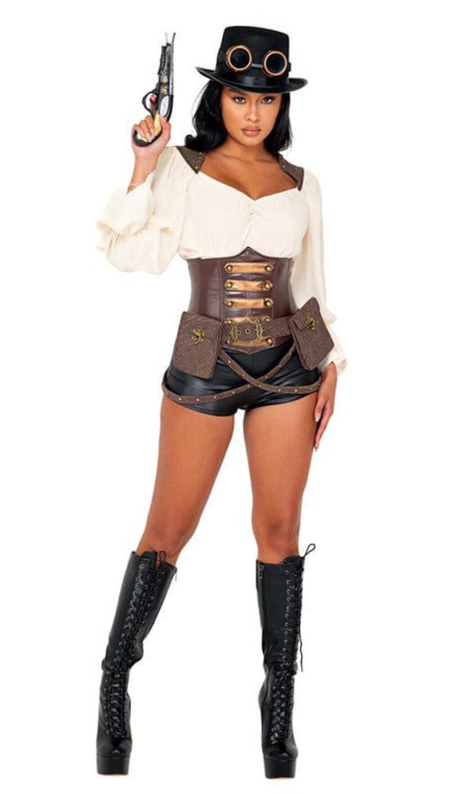 Sexy 7pc Industrial Vixen Steampunk Halloween Cosplay Costume
