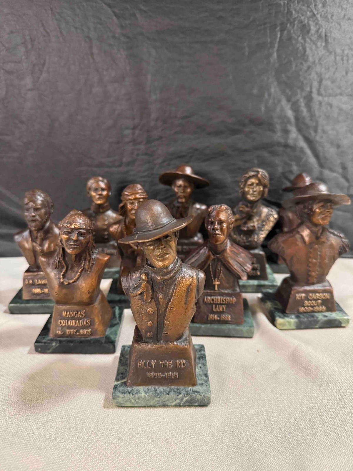 Rare collection of 10 limited-edition miniature bronze sculptures by Curtis Fort