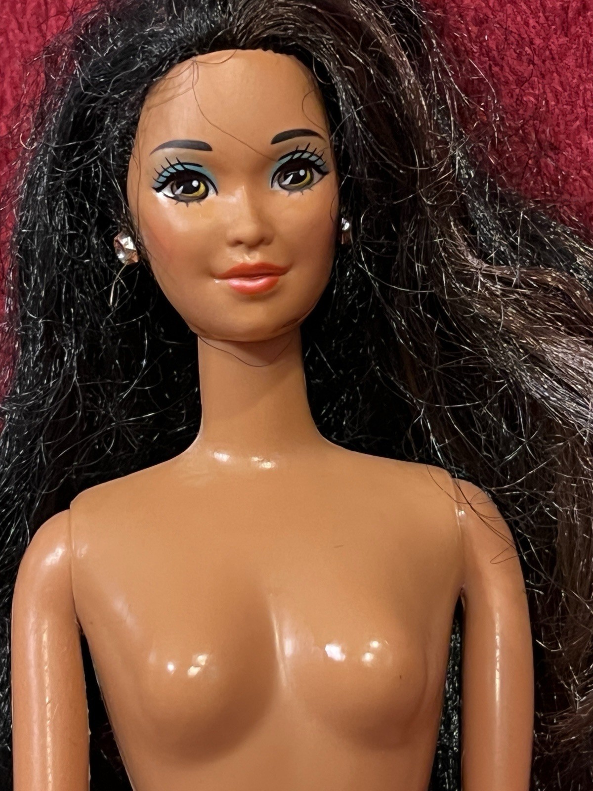 Mattel Barbie Doll Black Hair Kira Brown Eyes Beautiful Aisian NUDE OOAK  *Damgd