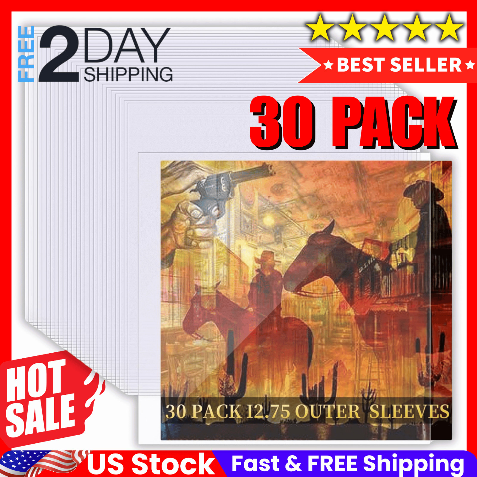 30 PLASTIC OUTER SLEEVES VINYL RECORD LP ALBUM PLASTIC COVERS USA UPGRADED NEW**