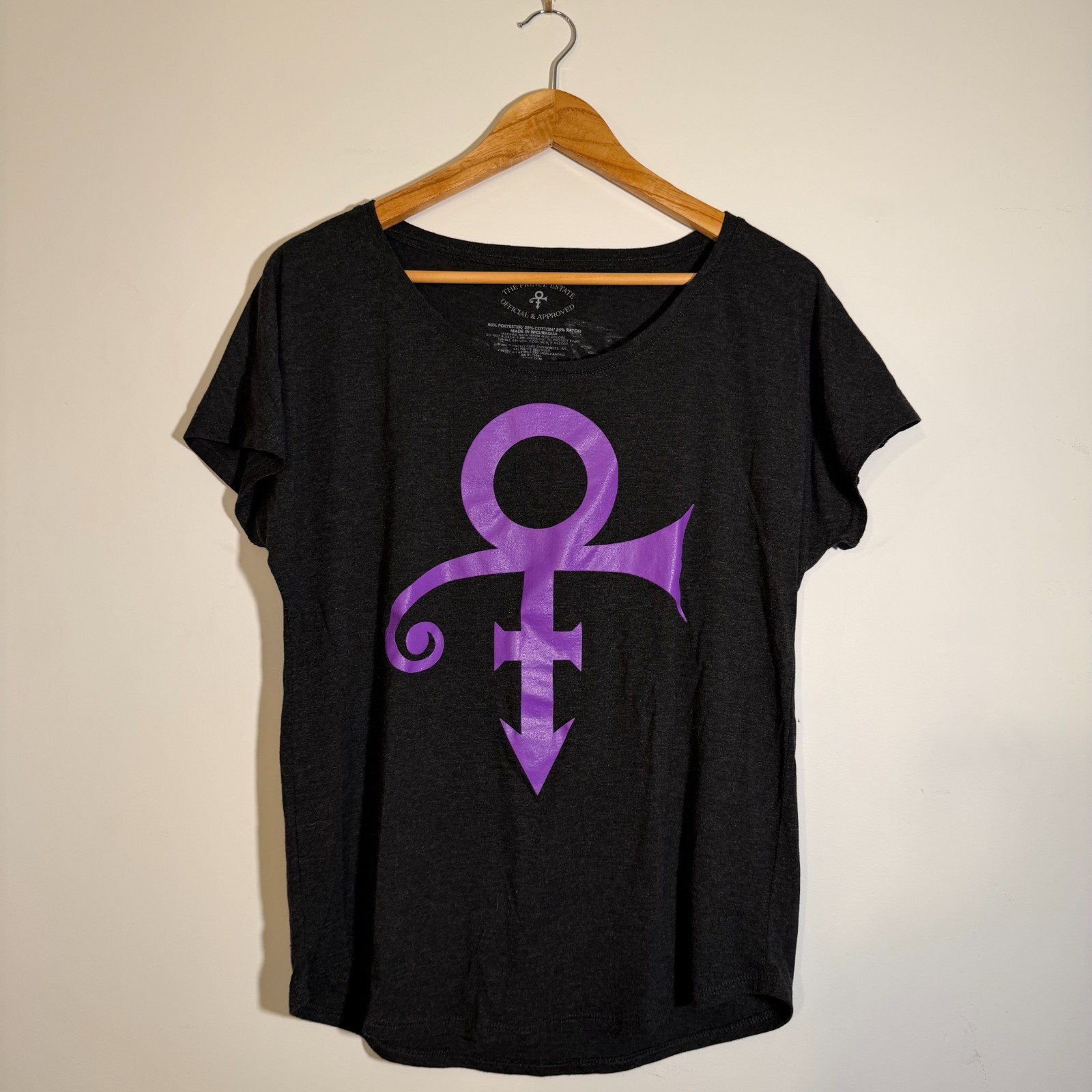 Official Prince Logo Black T-Shirt Size Women\'s Medium Licensed, Gently Worn