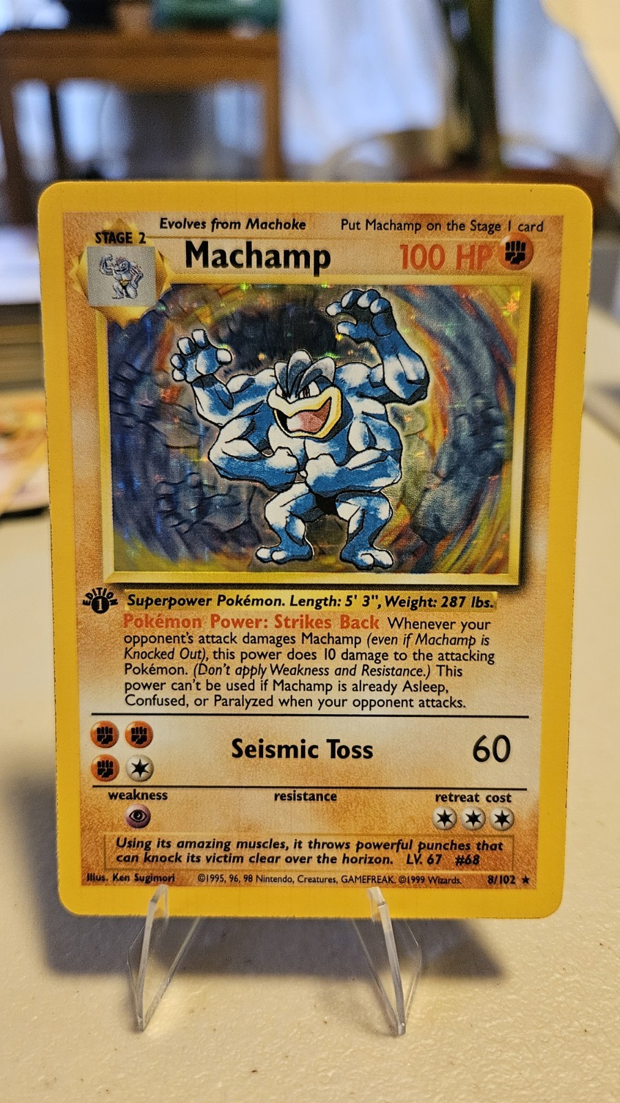 Machamp 8/102 Base Set 1st Edition Holo Rare 1999 Pokemon LP