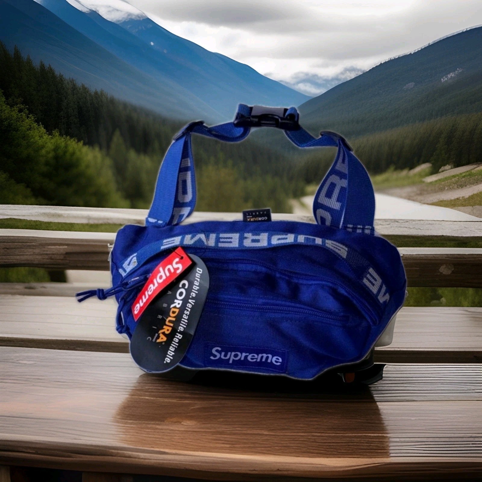 SUPREME 18SS Waist Bag Blue Used Condition