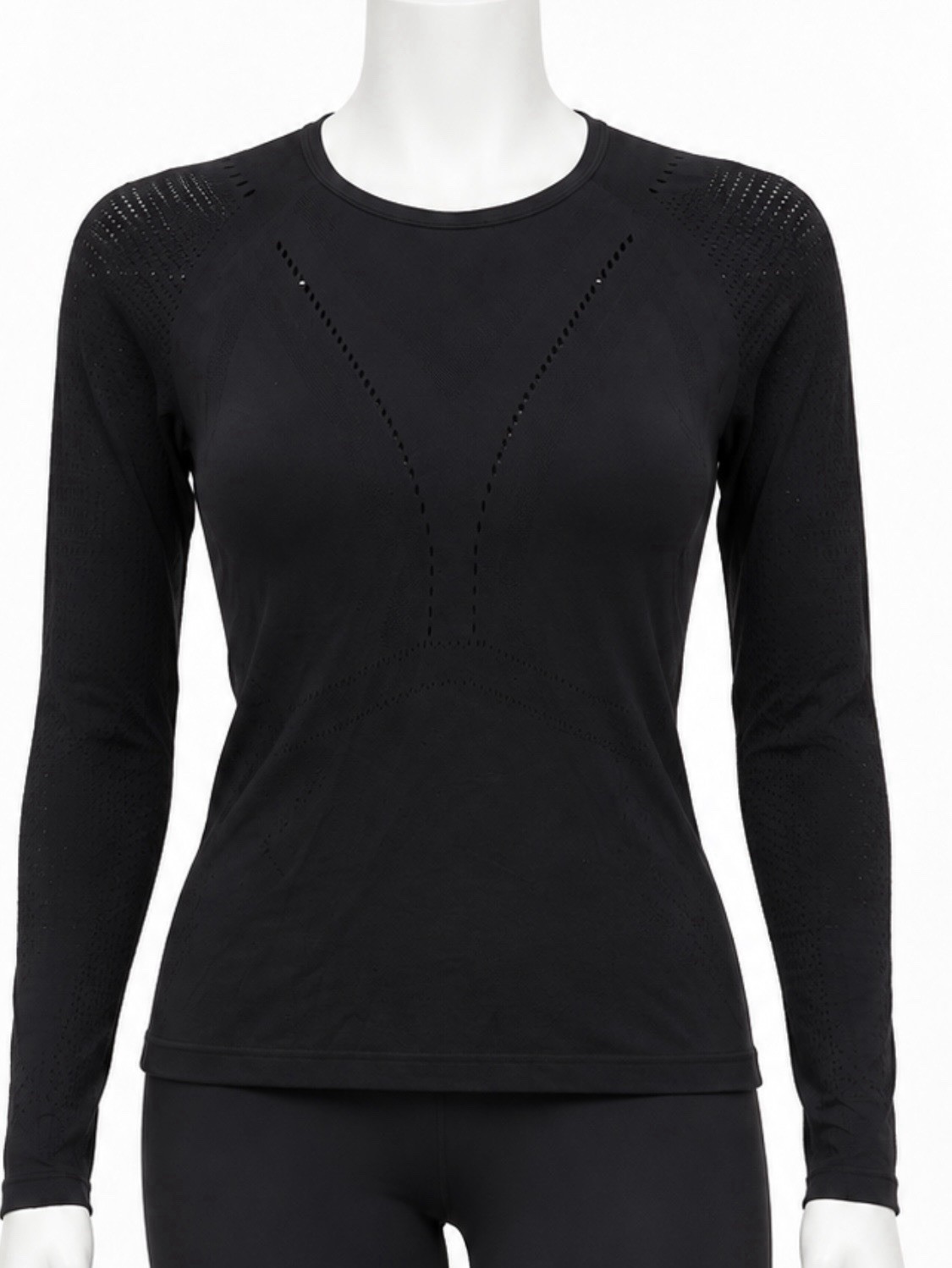 LULULEMON Women’s Long Sleeve Crew Neck Black Top Pullover Stretch Size 6