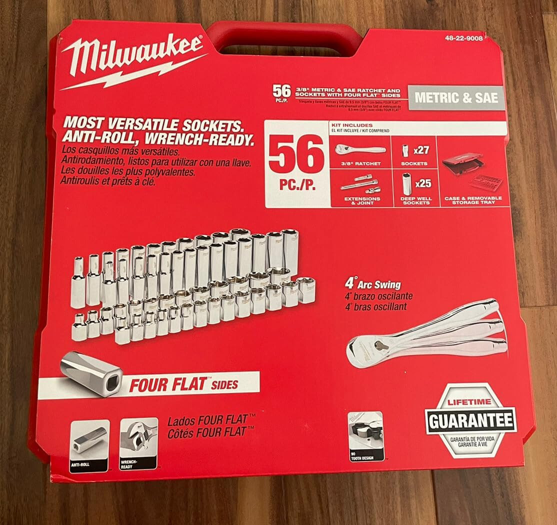 MLW48-22-9008 RATCHET & Socket Set 3/8In