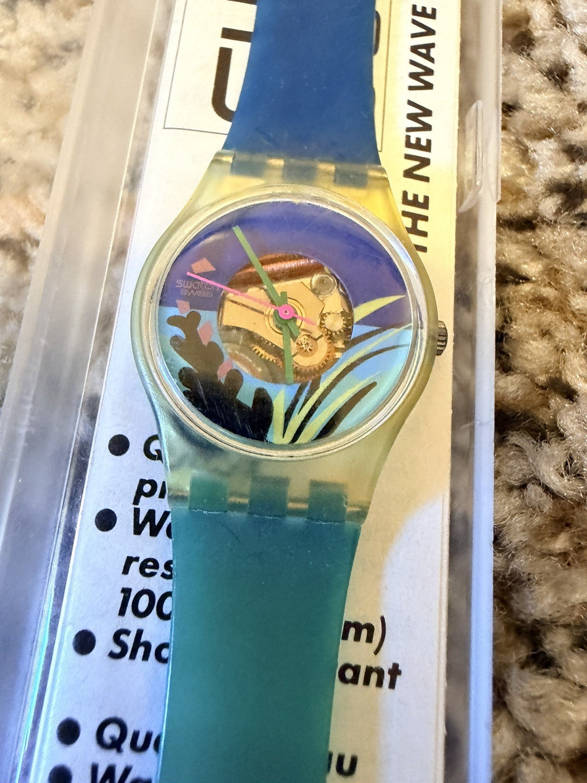 Swatch Watch Vintage Black Coral LK101 1986 Box and Manual Swatch Watch Vintage Black Coral LK101 1986 Box and Manual