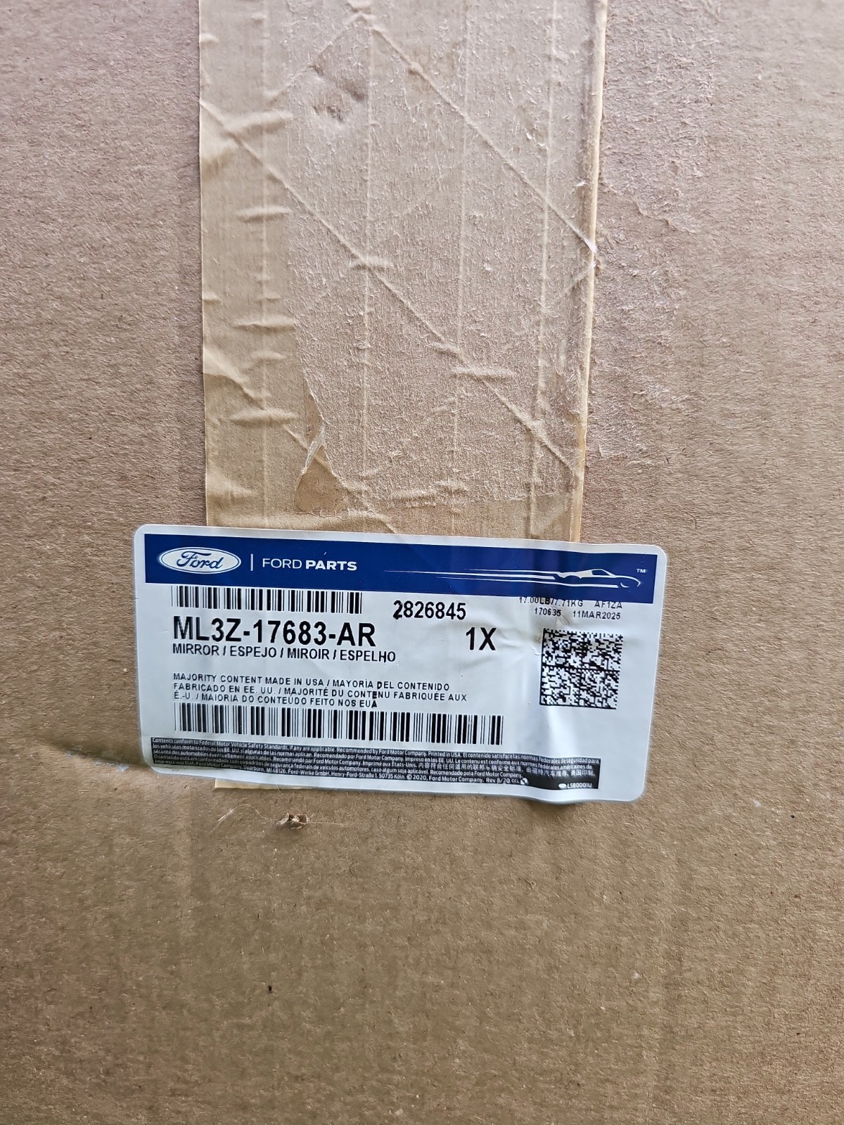 OEM NEW Ford F-150-2021-2023 Driver Side Exterior Rear View Mirror ML3Z-17683-AR