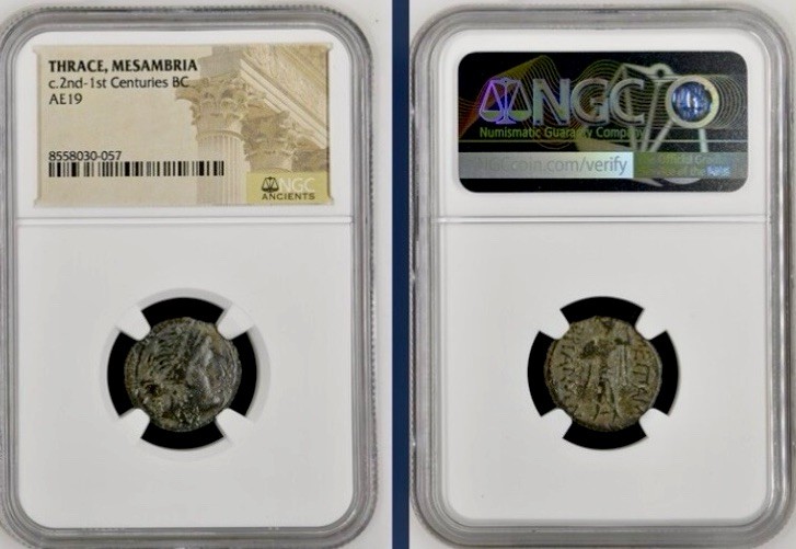 Ancient Thrace Greek Mesambria 200BC-100BC NGC Genuine Coin Athena Very Nice