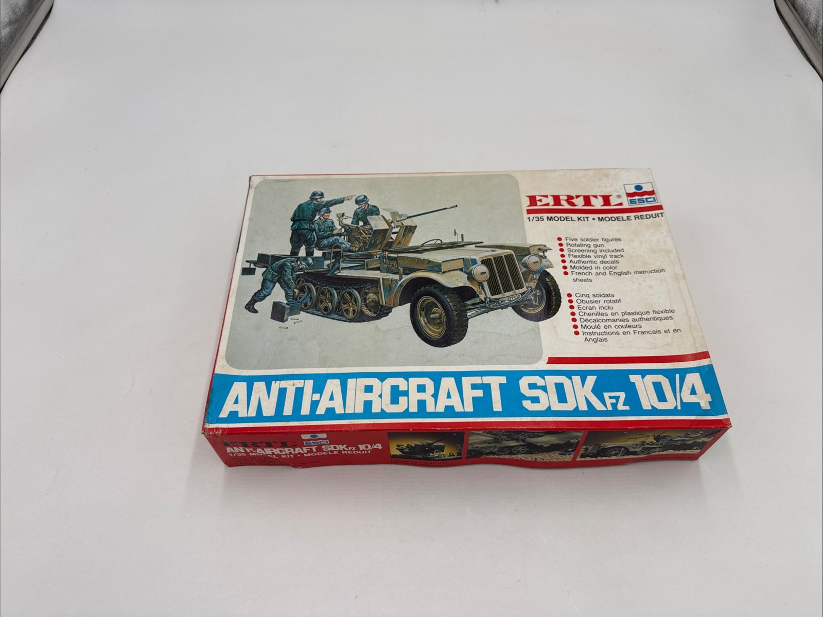 Ertl 1/35 Anti-Aircraft SDKfz 10/4 Plastic Model Kit ESCI OPEN BOX Ertl 1/35 Anti-Aircraft SDKfz 10/4 Plastic Model Kit ESCI OPEN BOX