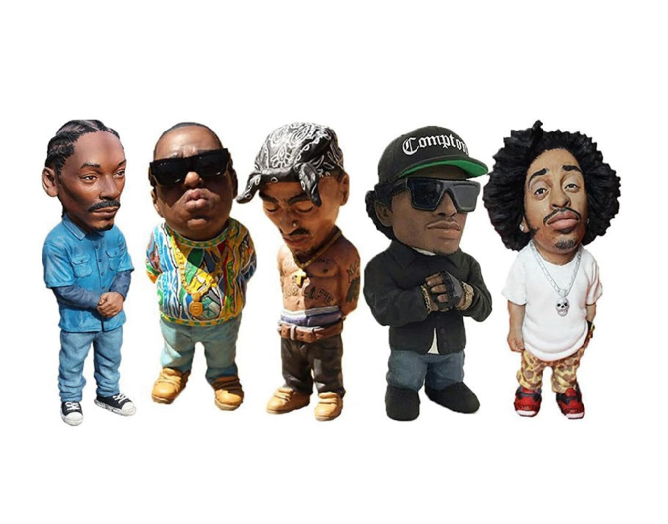 Random 5pack Handmade Resin Hip Hop bro Sculpture Garden /Home Deco Rap
