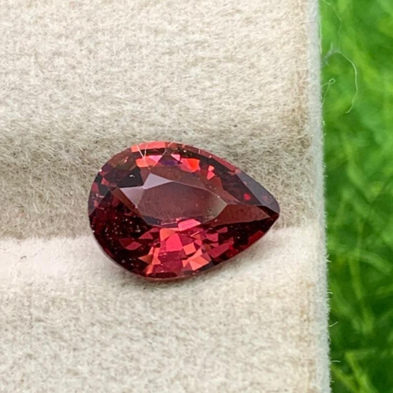 Red Garnet 1.60 Ct Natural Pear Cut Loose Gemstone Slightly Included Tanzania