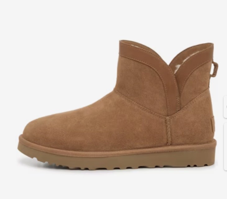 UGG Women\'s Brown Classic Mini Lunara Suede Shearling Lined Boots NEW US 9