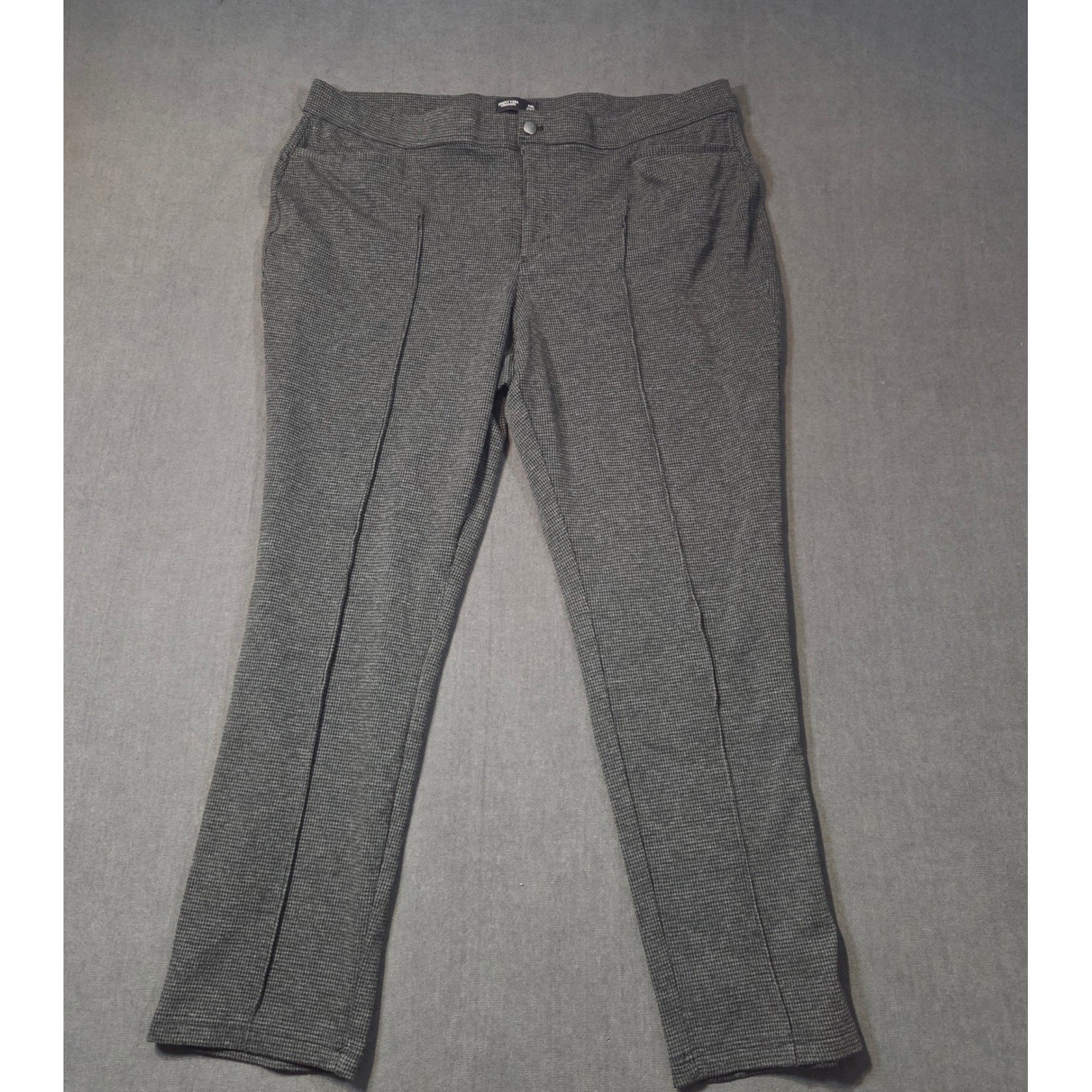 Simply Vera Vera Wang Pants Womens XXL Gray Houndstooth Pintuck Pull On Trousers Simply Vera Vera Wang Pants Womens XXL Gray Houndstooth Pintuck Pull On Trousers