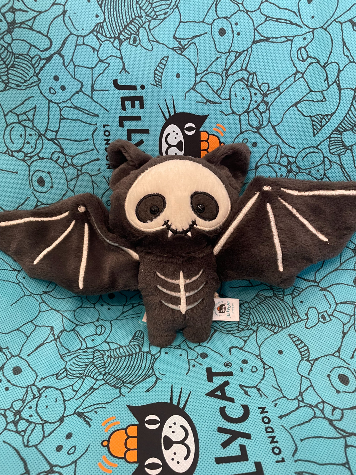Hard To Find Retired Jellycat Skelebat Jim Plush 6.3\
