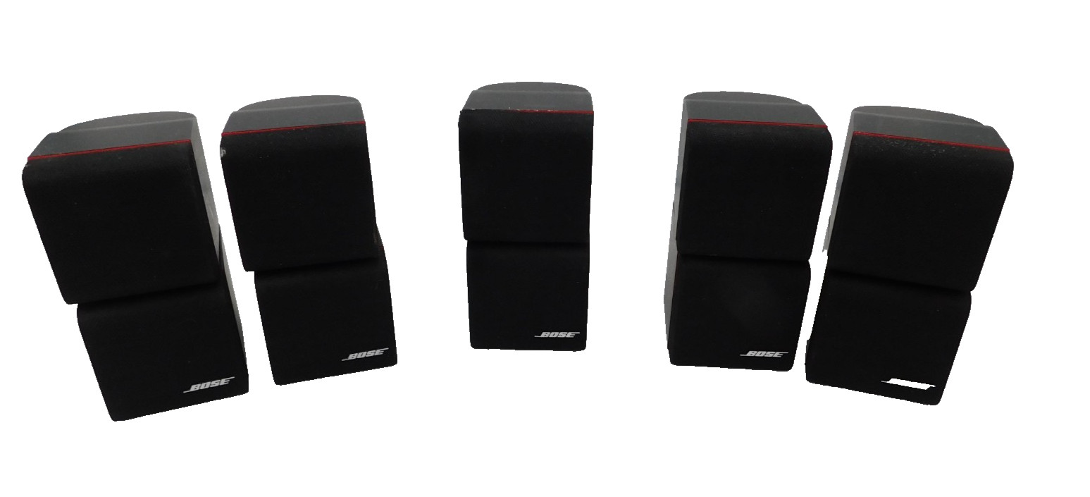 Vtg Bose Redline 5 Double Cube Speakers Lifestyle Acoustimass Black Swivel