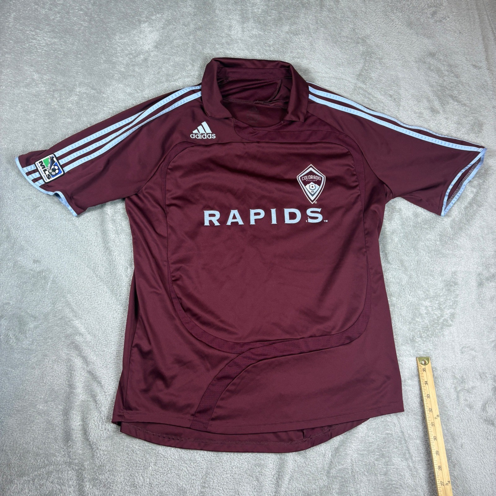 Adidas Shirt Mens L Colorado Rapids MLS Soccer Jersey Maroon Burgundy