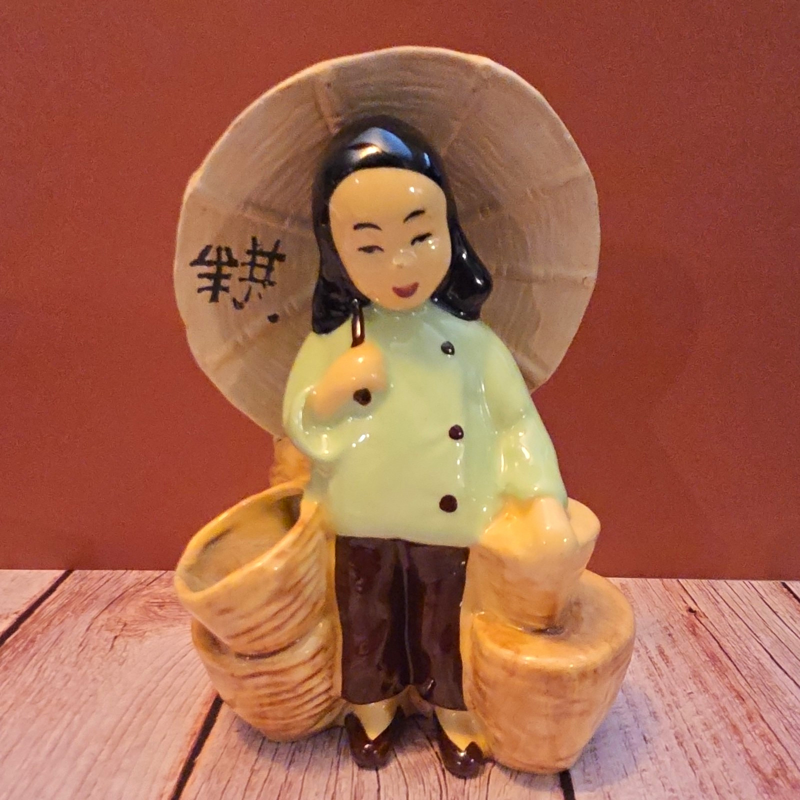 Vintage Mid-Century Asian Figurine Planter Vintage Mid-Century Asian Figurine Planter