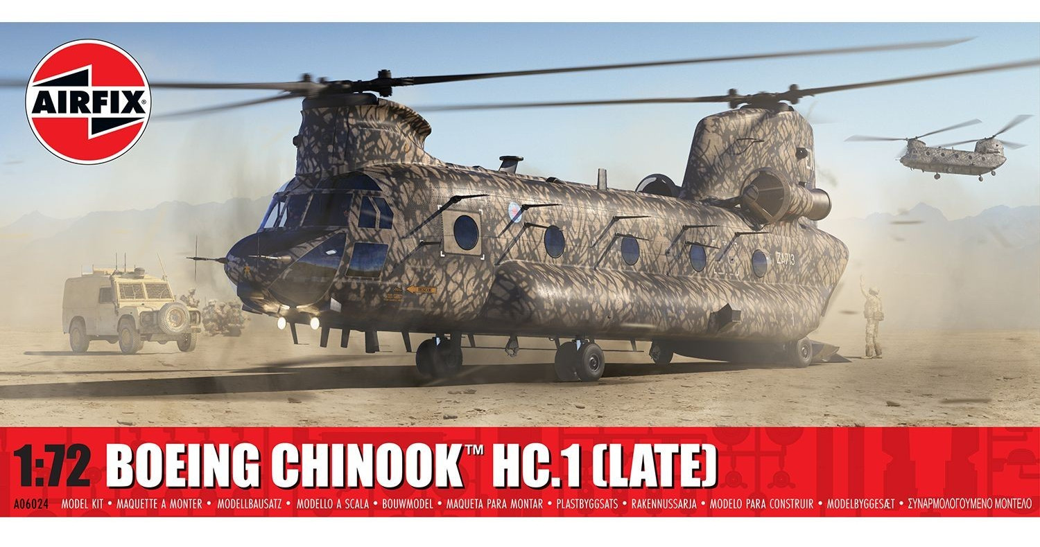 Airfix Products A06024 1:72 Boeing Chinook HC.1 (Late) Helicopter Plastic Kit