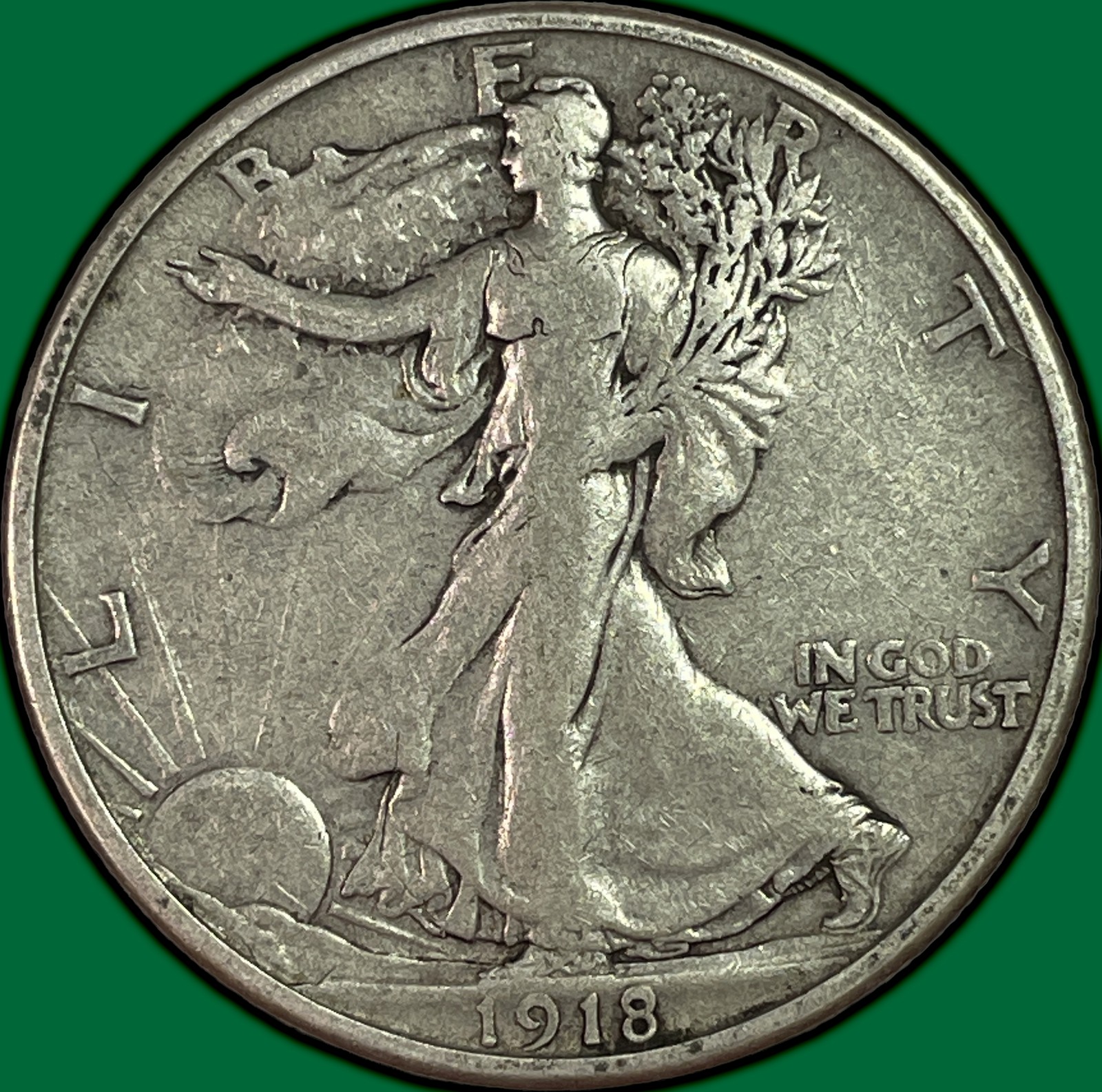 1918-S Walking Liberty Half Dollar Near Extremely Fine Near XF Coin #46438