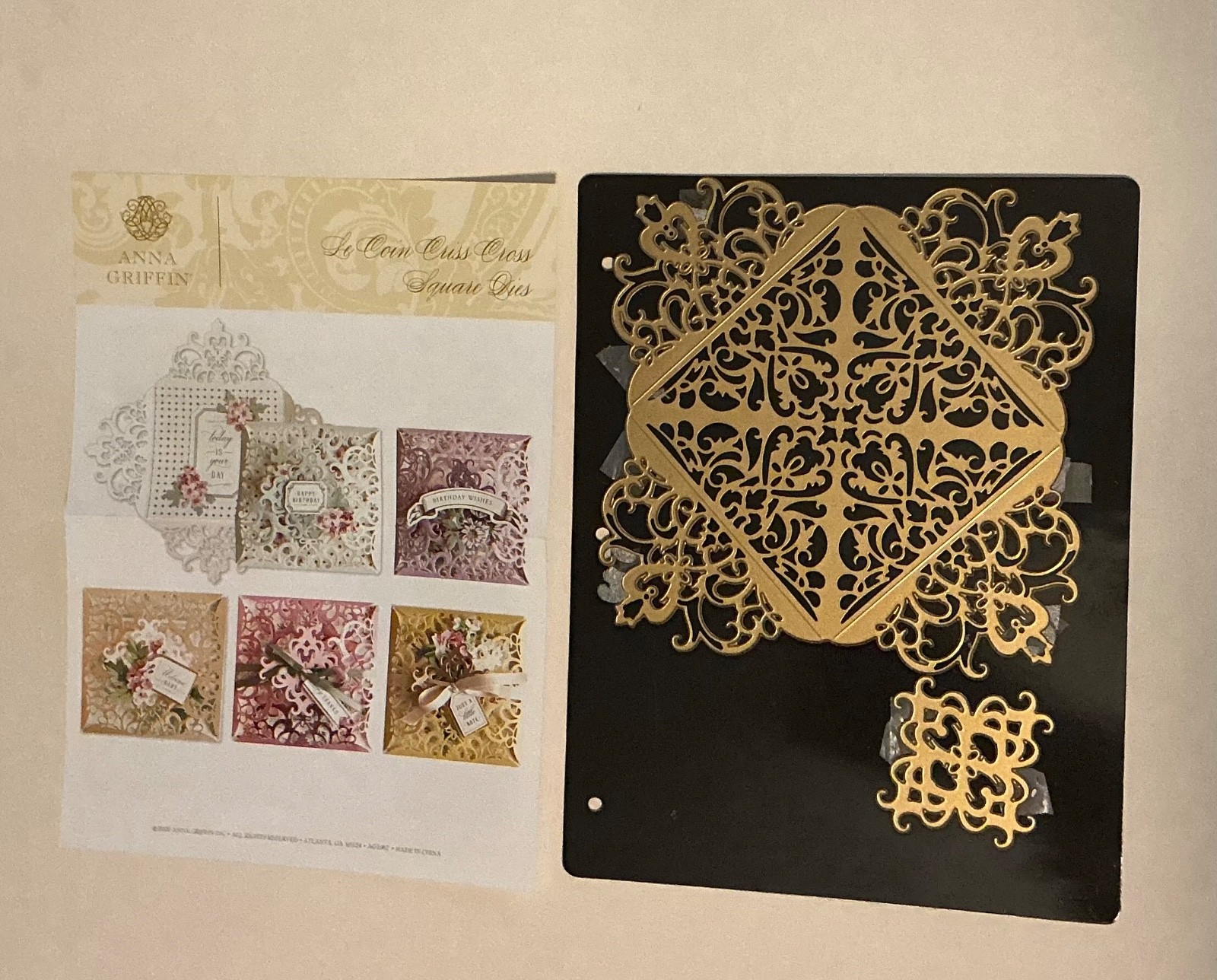 Anna Griffin Le Coin Criss Cross Square Dies AG1067 on Magnetic Binder Sheet