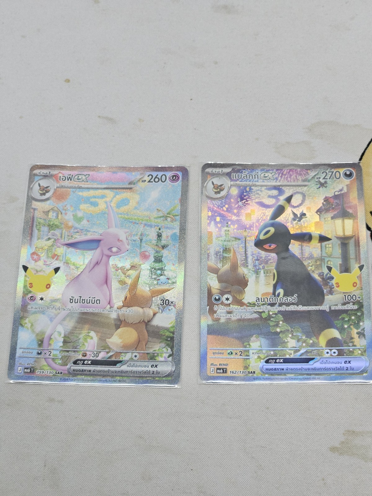 Pokemon Lot of 2 - Celebration 30th - Umbreon & Espeon 108/110 [Thai] [NM]