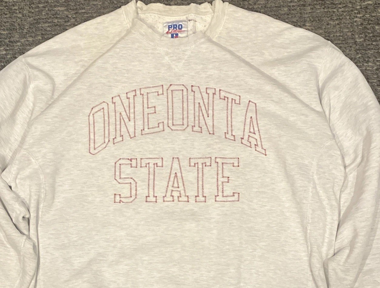 RARE Oneonta State distressed vintage Russel Crewneck
