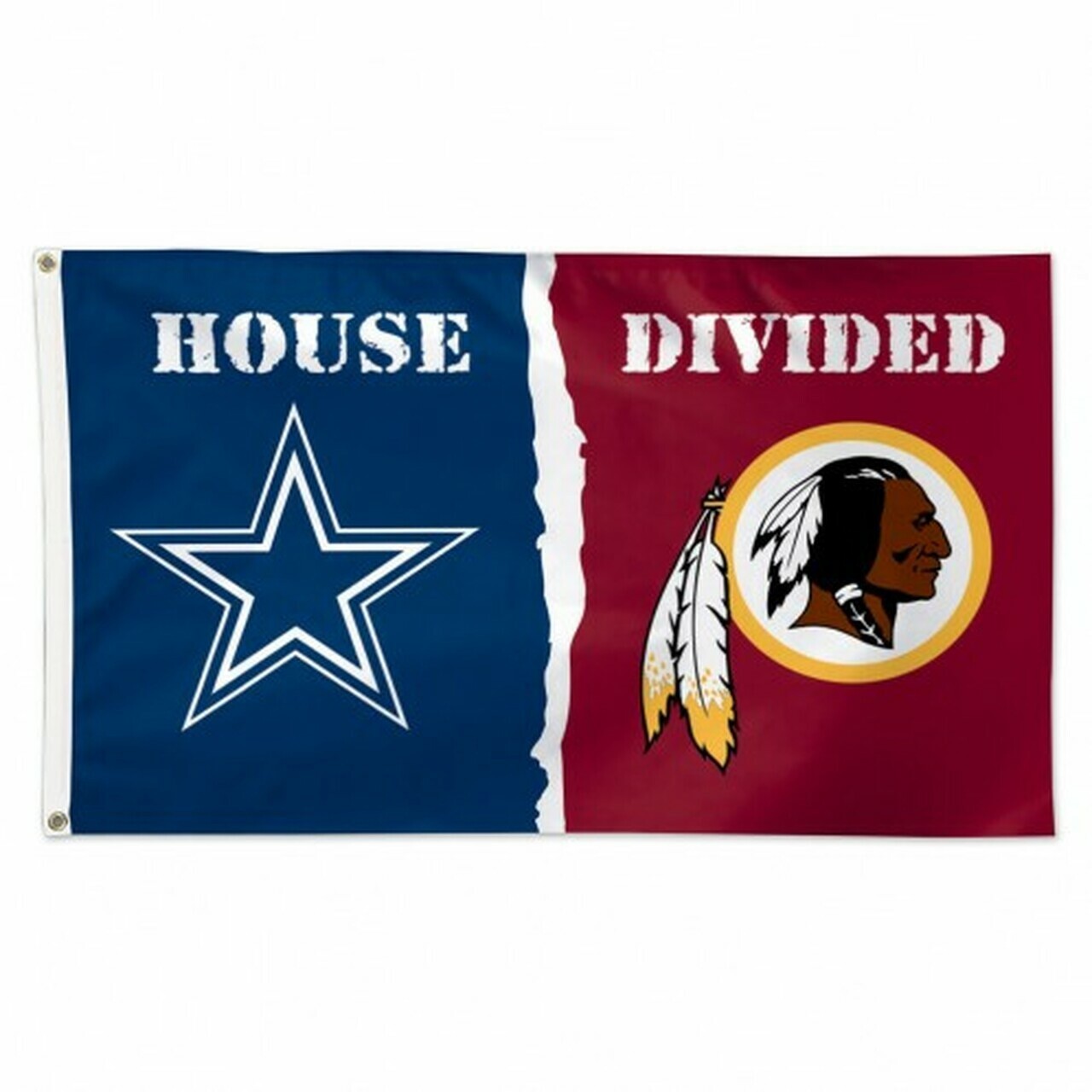 Washington Redskins vs Dallas Cowboys HOUSE DIVIDED 3x5 Flag